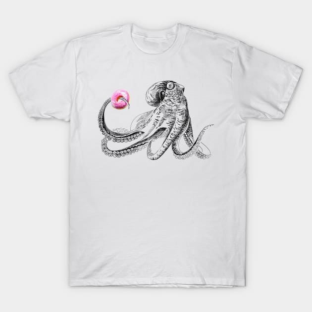 octopus with donut T-Shirt by VicaVeresk